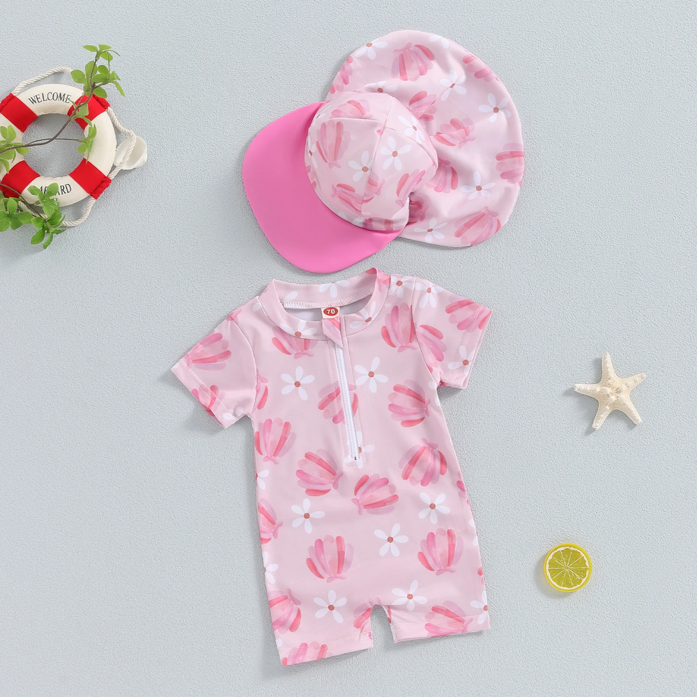 Bloomini Zwemset Meisjes | Zwemromper & Zonnehoed | UV-Bescherming | Sneldrogend | 1-4 Jaar