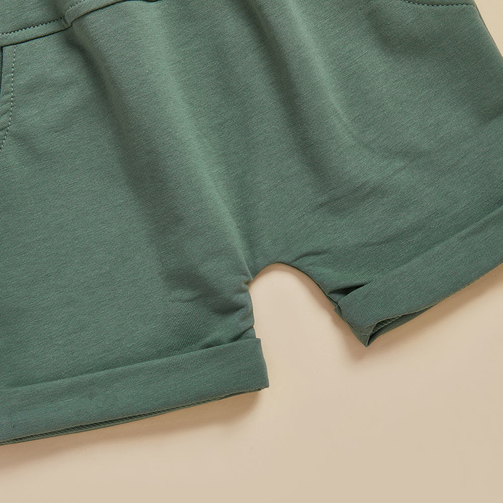 TruckPower Zomerset Jongens | T-shirt met Graafmachines & Short | Katoen & Spandex | 12mnd–5jr | Stoere Bouwvoertuig Outfit