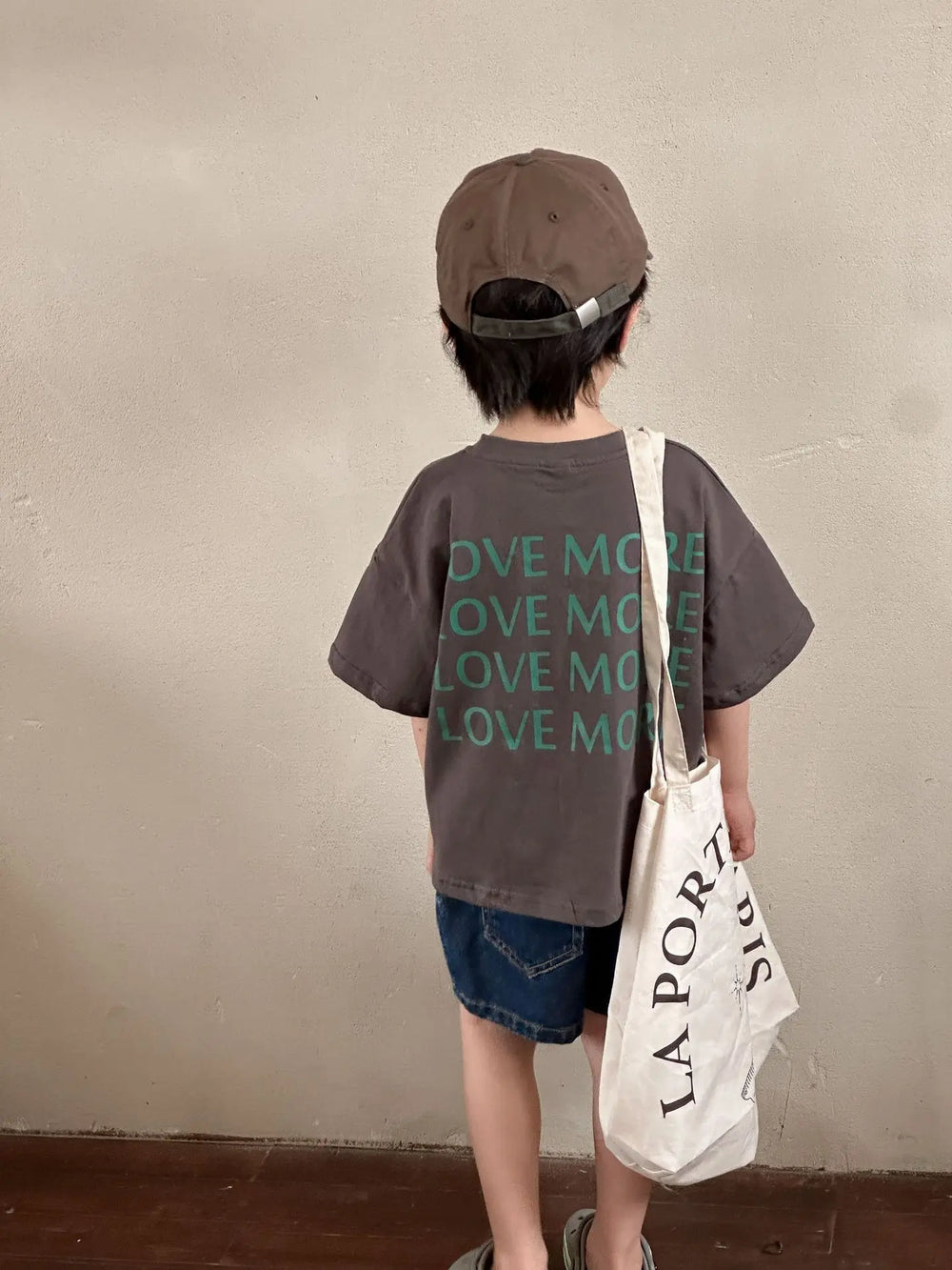 Oversized T-shirt – CozyLove Unisex, Grijs/Beige, Katoen, Maat 0-8 jaar