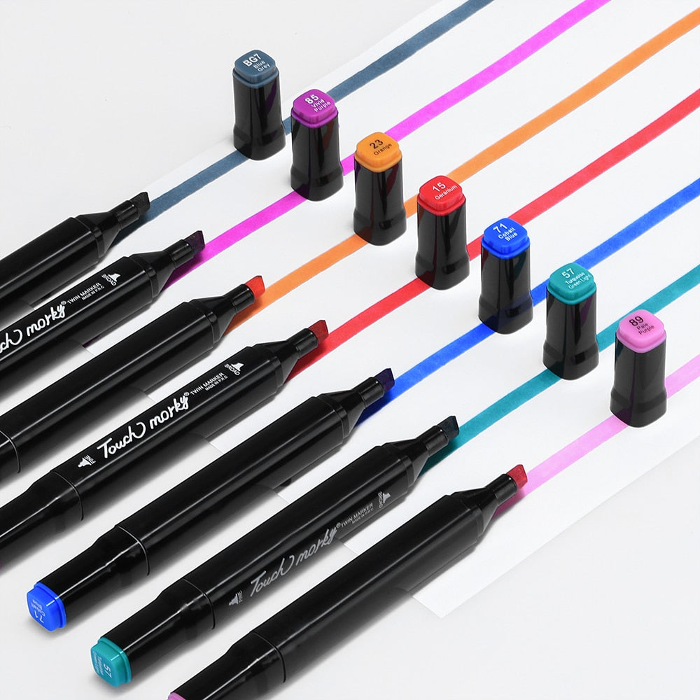 LumaColor Dubbelpunt Markers – Permanente Markers Set met 30-80 Kleuren voor Tekenen, Illustraties & Creatieve Projecten