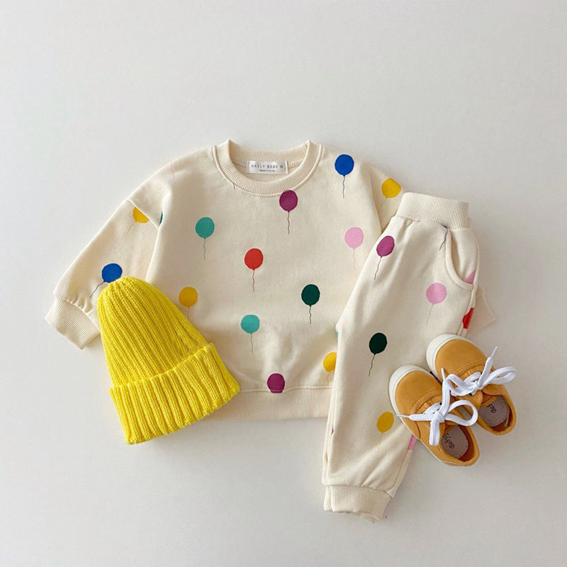 Joggingpak met Ballonnen - Balloony Verjaardagsoutfit Unisex, Katoen, Maat 0-5 Jaar