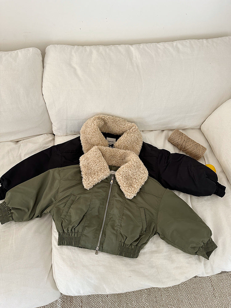 Bomber Jas - Frosty Club Meisjes, Zwart/Groen, Polyester, Maat 1-8 Jaar