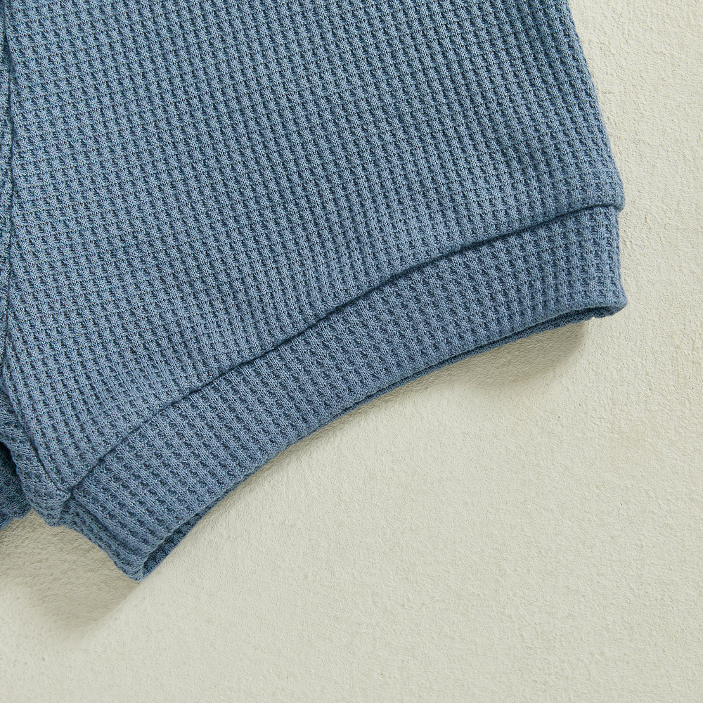 TeddyStripe Zomersetje Baby & Peuter | Polo & Short | Ademend Katoen | 6mnd-4jr | Bruin of Blauw Gestreept