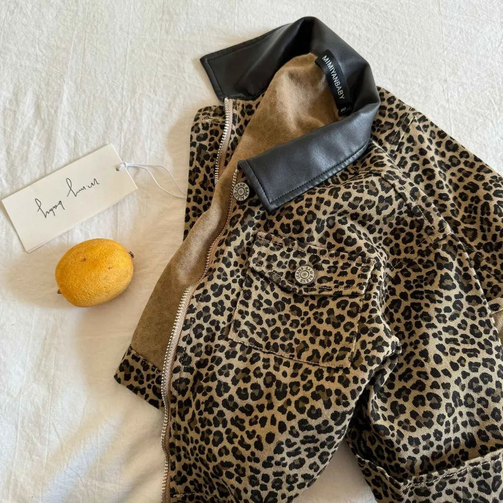 NAROO Leopard Kinderjas – Luipaardprint Jasje Unisex Katoen (0–8 Jaar)