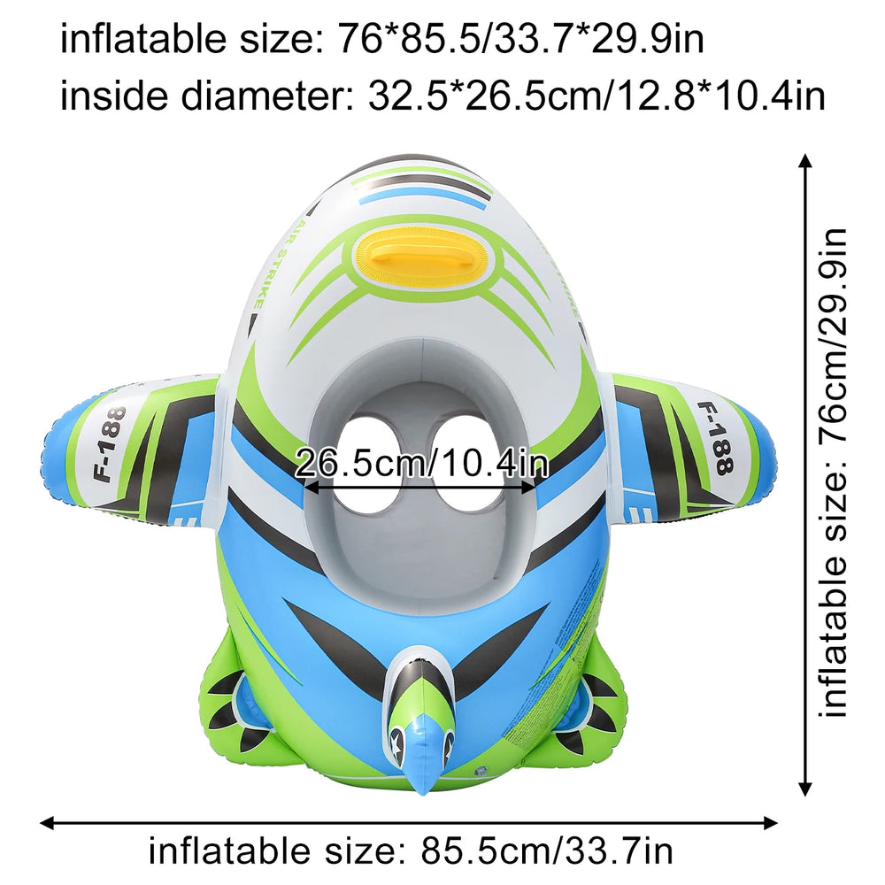 Vliegtuig Zwemband Kinderen – Opblaasbare Pool Float met Handgrepen