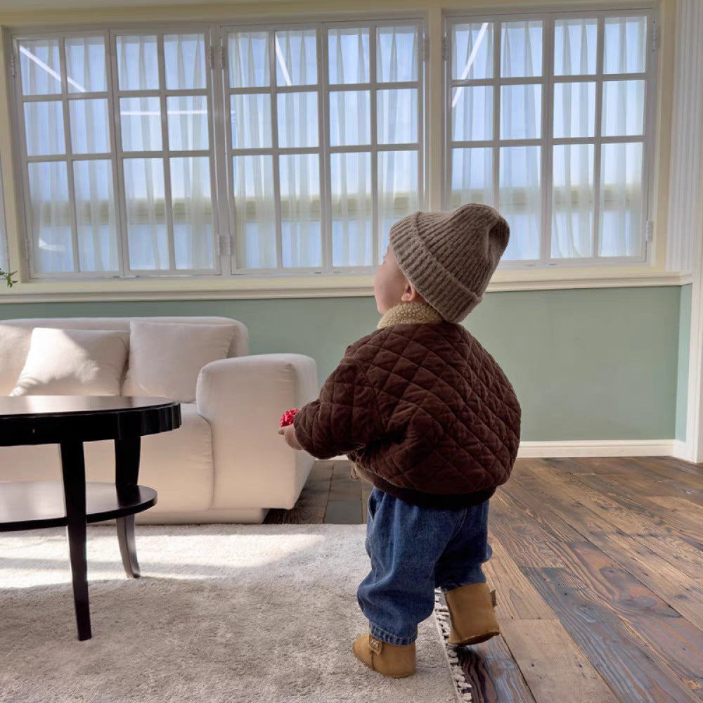 Gewatteerde Jas - Little Wanderer Jongens, Bruin/Beige, Katoen, Maat 0-6 Jaar-More For Mini