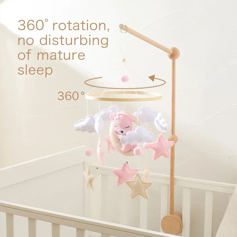 Wiegmobiel hout baby – babymobiel met beren en sterren