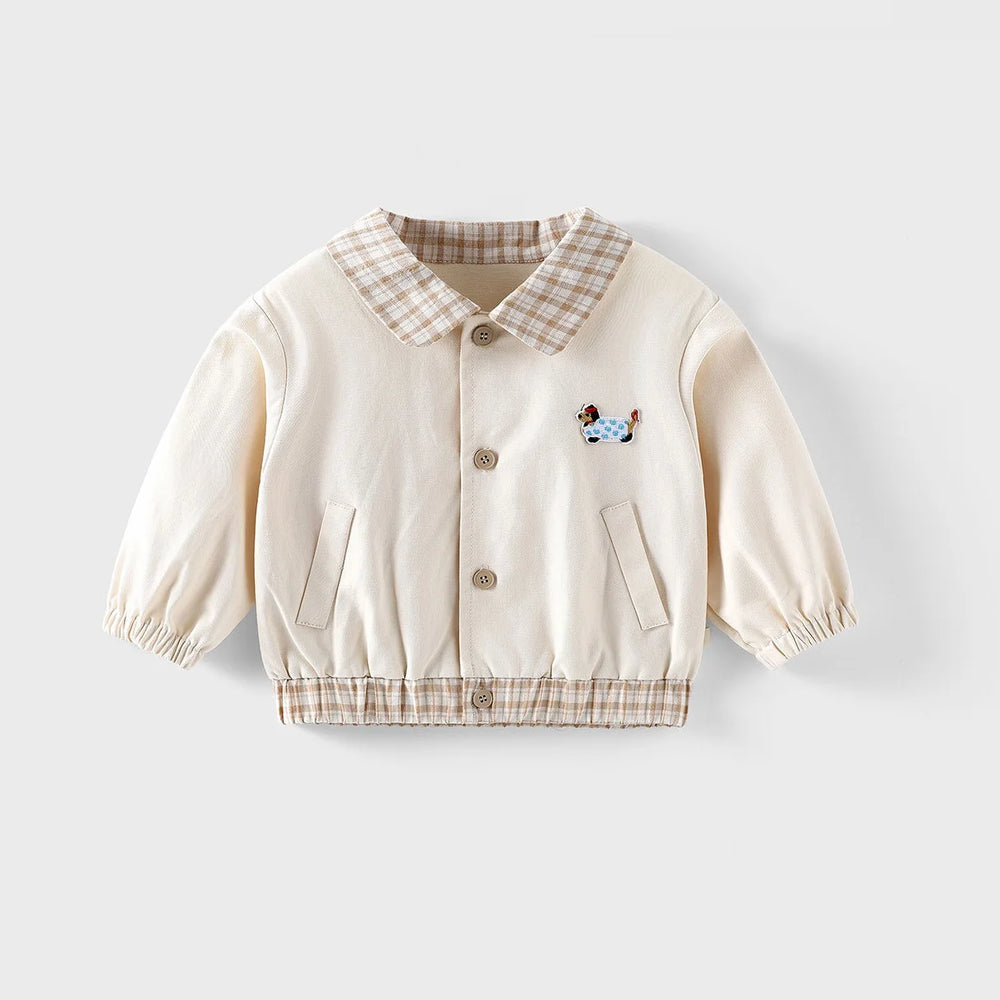 Casual Baby & Peuter Baseball Jasje – Herfst, Patchwork & Borduursels, Unisex