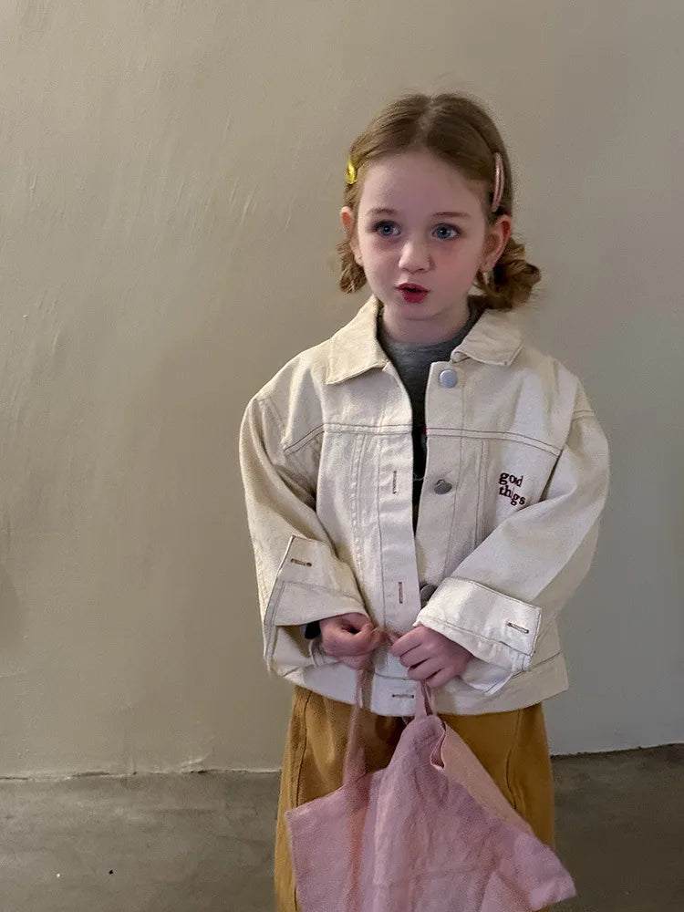 LUNÉ Kinderjas met borduring | Unisex Jas van Katoen (1–9 Jaar)