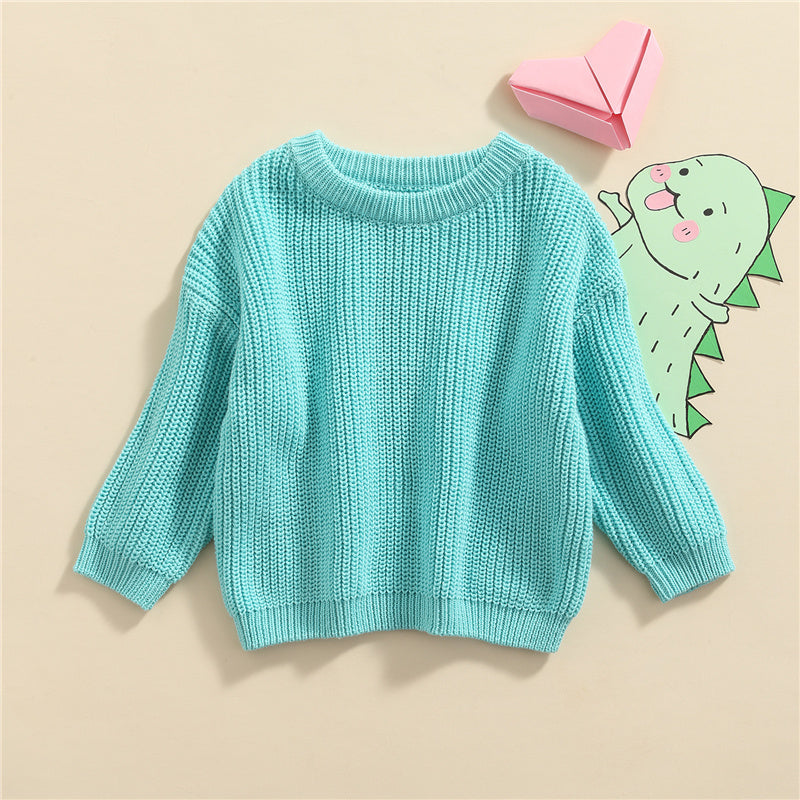 Gebreide Trui - Amba Unisex, Wit/Zwart/Blauw/Roze/Groen/Grijs/Bruin, Katoen, Maat 0-6 jaar-More For Mini
