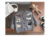 Gebreid Vest met Honden - Puppy Love Unisex, Grijs, Katoen, Maat 0-4 Jaar-More For Mini