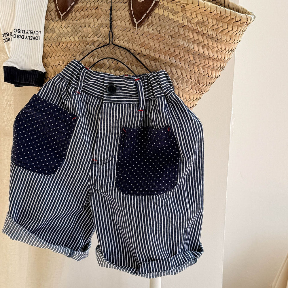 Kinderbroek Strepen Katoen – Zomerbroek Uniseks (0–6 Jaar)