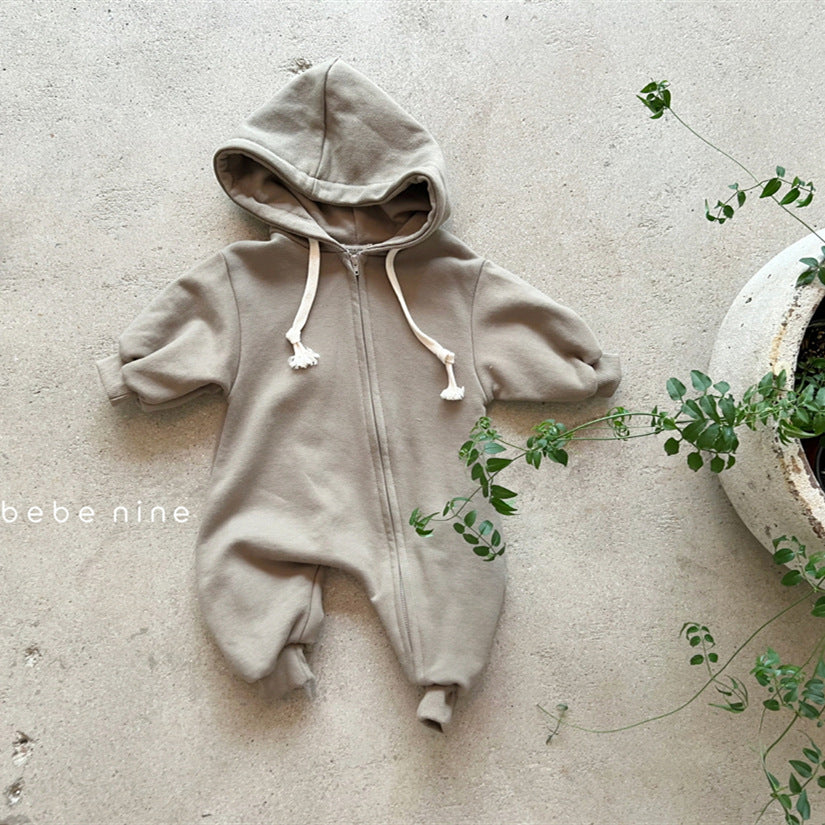 Babypakje met Capuchon – Moussy Jumpsuit van Katoenmix (0–3 Jaar) – Uniseks, Zacht & Gemakkelijk aan te Trekken