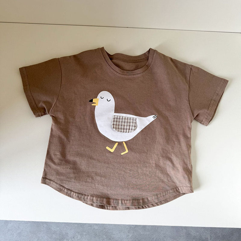 Kinder T-shirt Dierenprint – Haai of Meeuw | Katoen Baby & Peuter (0-8 jaar)