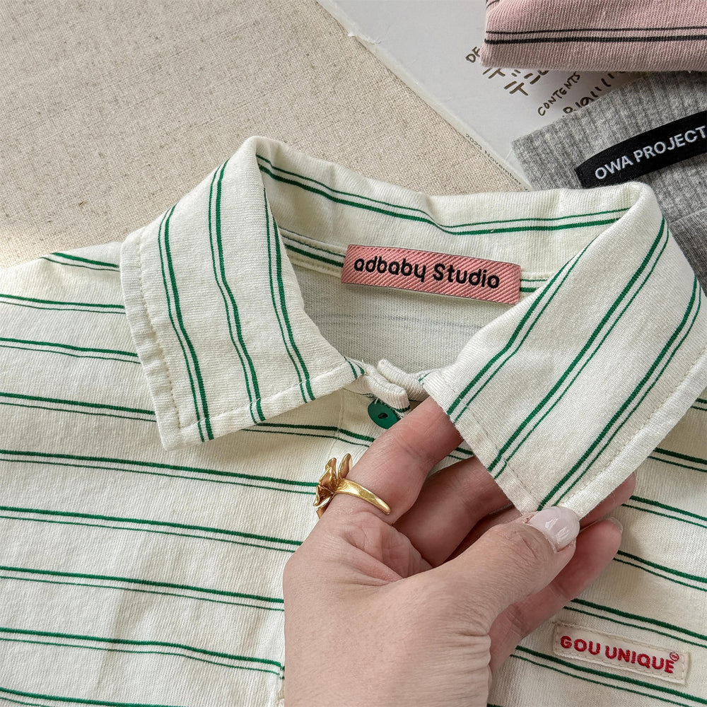 OWA Polo Stripe Unisex Kindershirt 0–6 Jaar | Gestreepte Polo – Katoen