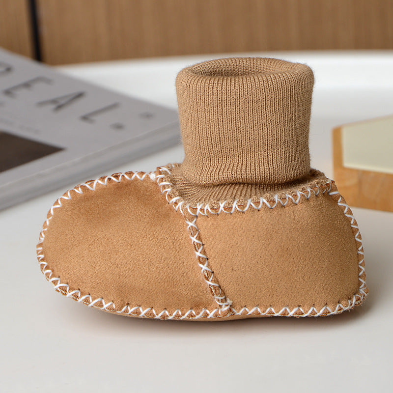Babyslofjes – CuddleToes Unisex, Bruin/Grijs/Beige/Roze/Rood/Blauw, Suède, Maat 0-12 Maanden