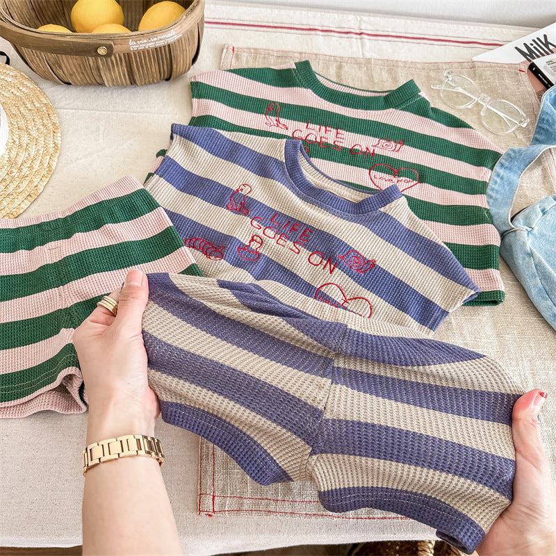 Rib Zomerset - Little Waves Unisex, Blauw/Groen, Katoen, 0-6 Jaar