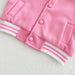 Baseball Jas - Asmara Unisex, Blauw/Roze, Katoen, Maat 0-3 jaar-More For Mini