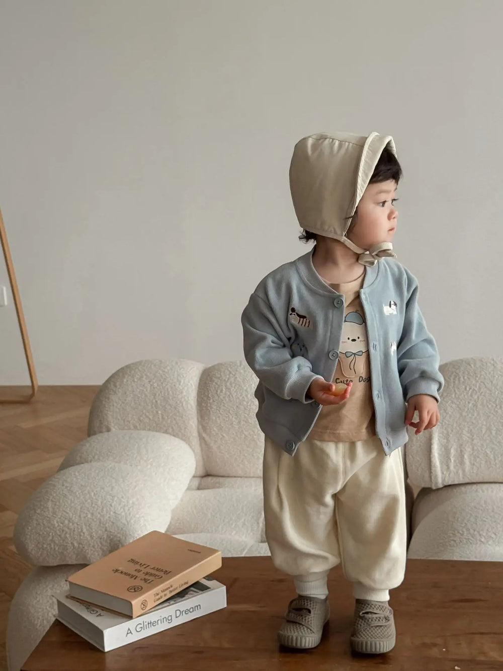 Trendy Baby & Peuter Baseball Jas – Herfst, Honden Borduursels & Comfortabel