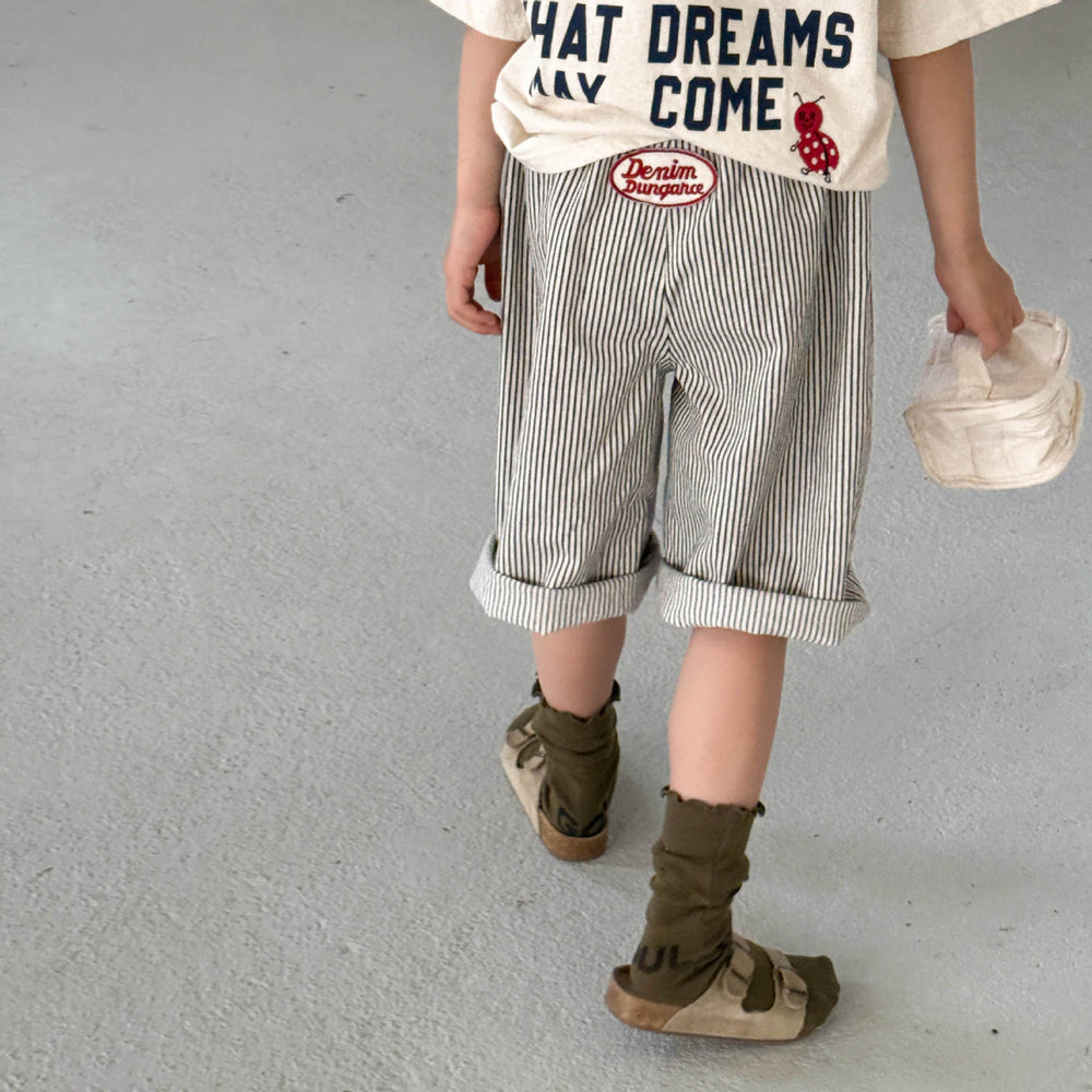 Kinderbroek Strepen Katoen – Zomerbroek Uniseks (0–6 Jaar)