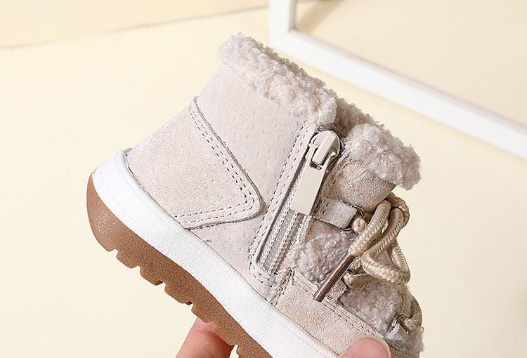 Winterlaarzen - Bama Meisjes, Zwart/Beige/Roze, Suède, Maat 15-30-More For Mini