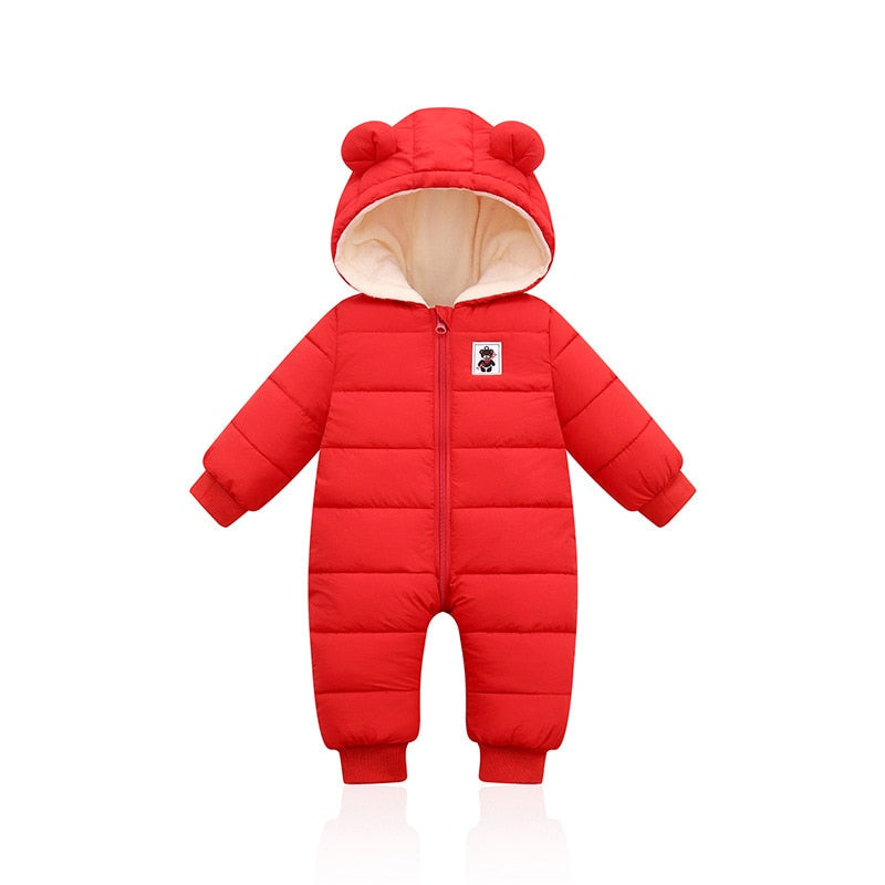 LittleSnow Baby Skipak – Warm & Comfortabel Winterpakje voor 0-12 Maanden Met Fleece Voering en Schattige Muts
