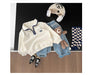 Sweater Vintage Look - Happiness Unisex, Wit, Katoen, Maat 0-4 Jaar-More For Mini