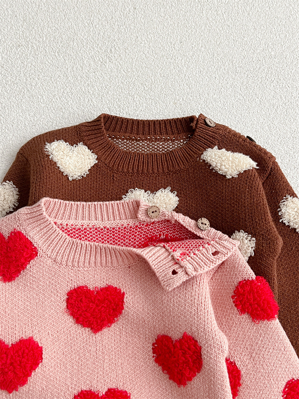 Gebreide Trui - Knitted Love Meisjes, Roze/Bruin, Katoen, 0-3 Jaar-More For Mini