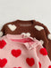 Gebreide Trui - Knitted Love Meisjes, Roze/Bruin, Katoen, 0-3 Jaar-More For Mini