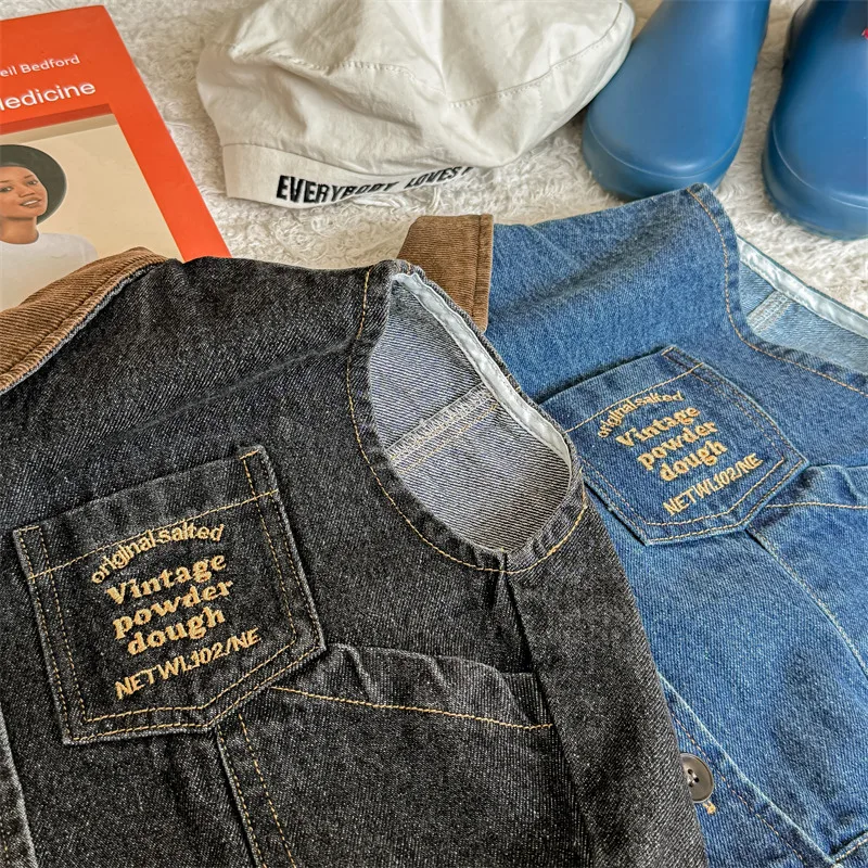 Kinder Spijker Gilet – Denim Bodywarmer Zonder Mouwen – Vintage Look (9m–6jr)