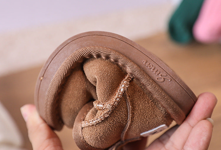 Enkellaars - Noua Unisex, Bruin/Zwart/Grijs, Suède, Maat 18-25-More For Mini
