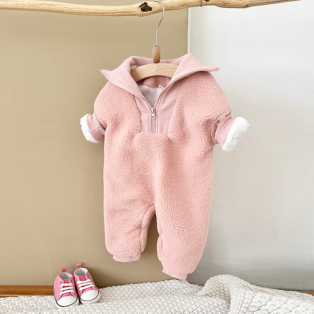 Jumpsuit/Overall van Fleece - Baby, Roze/Bruin, Katoen, Maat 0-2 Jaar-More For Mini