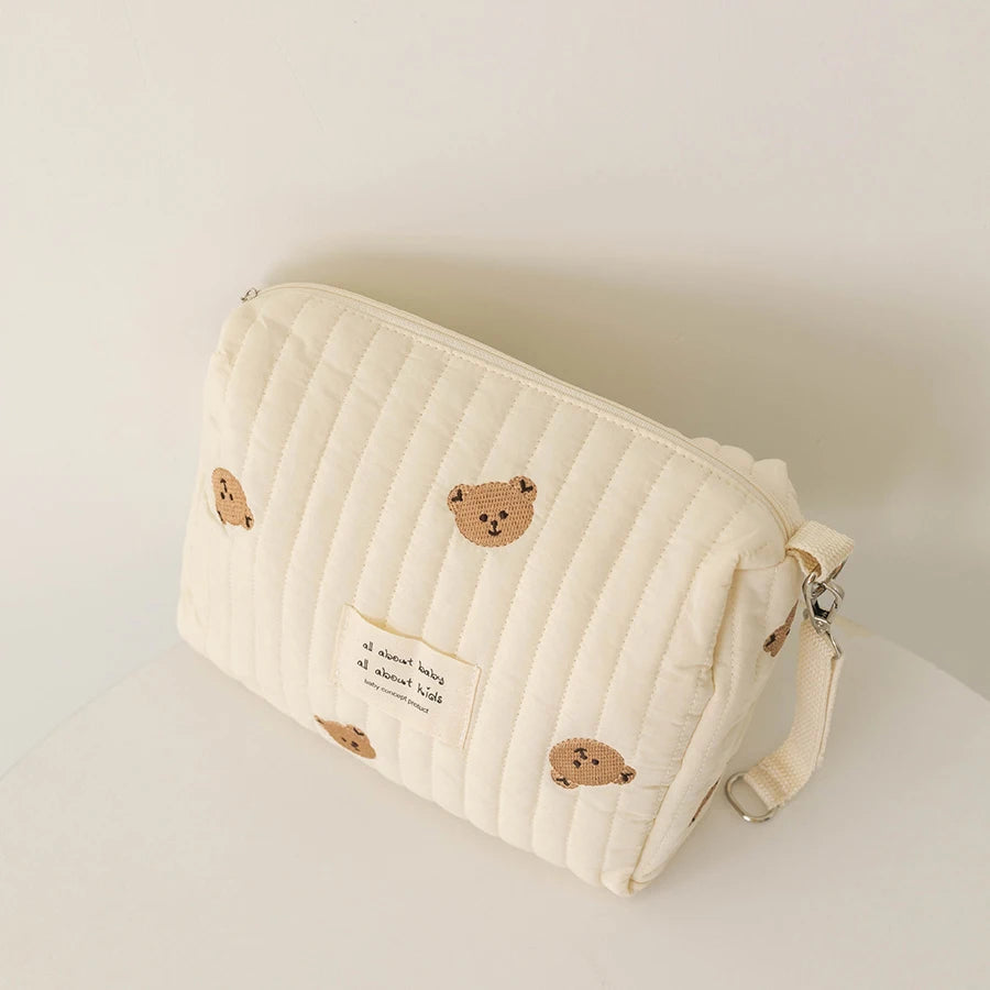 Mama Luiertas met Borduurprint – Compacte Baby Opbergtas met Rits