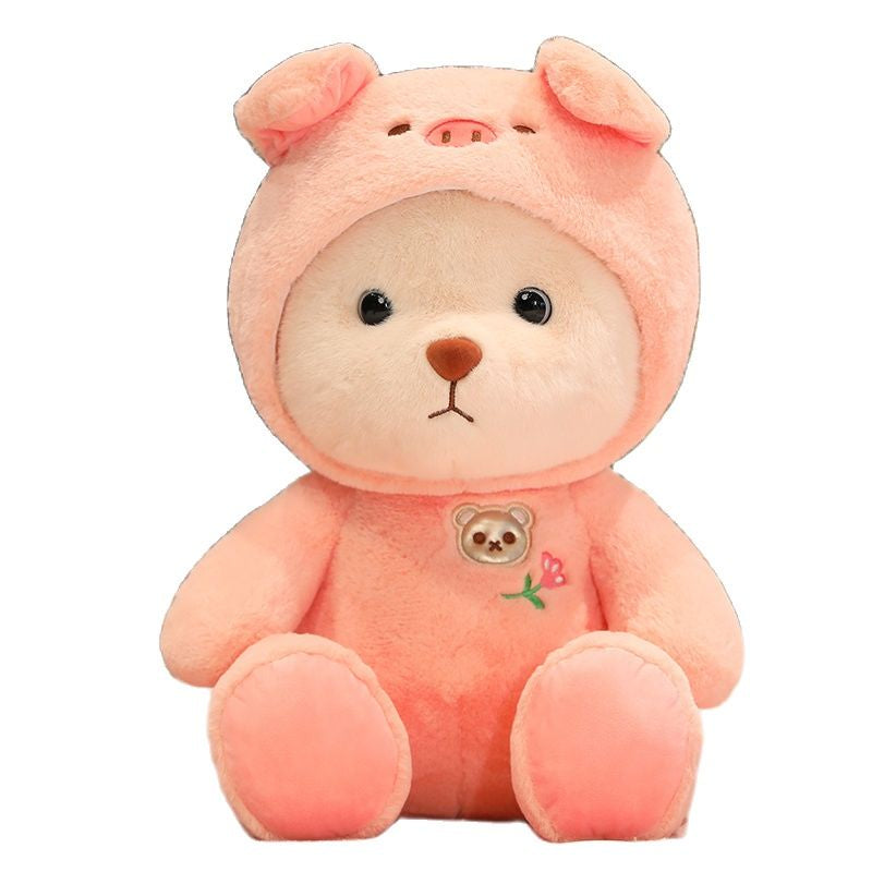 Pluche knuffelbeer 2-in-1 met afneembaar hoedje – zachte vulling, handwasbaar | teddybeer