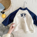 Sweater met Fleece - CityStyle Unisex, Blauw/Wit, Katoen, Maat 0-6 Jaar-More For Mini