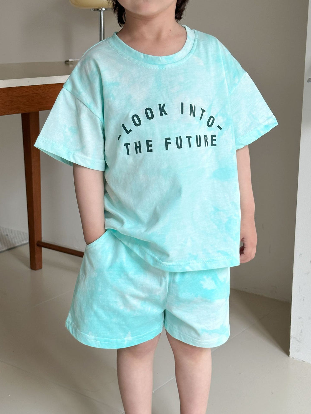 Kledingset met Tie Dye - SkyGlow Unisex, Blauw, Katoen, Maat 0-8 Jaar