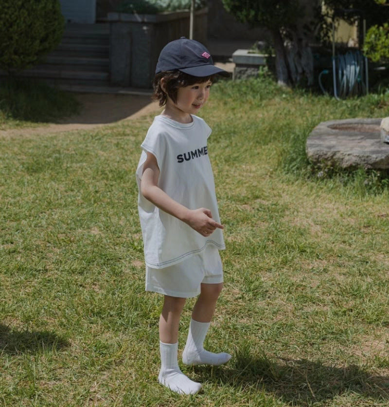 Summer Vibes Peuterset – Zachte Zomeroutfit van Katoen | Uniseks | Zwart & Wit | Maat 0–3 jaar | Little Nomad