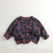 Gebreid Vest met Luipaard print - Meisjes, Beige/Paars, Katoen, Maat 0-6 Jaar-More For Mini