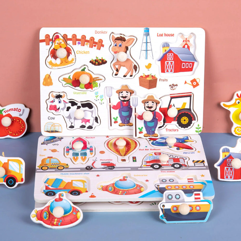 Montessori Houten Puzzel Kinderen – Educatief Speelgoed | 10 Thema's