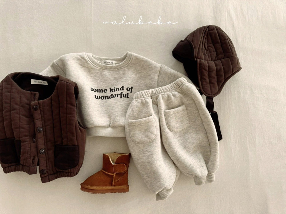 Sweater - WonderWear Unisex, Bruin/Grijs, Katoen, Maat 0-5 Jaar