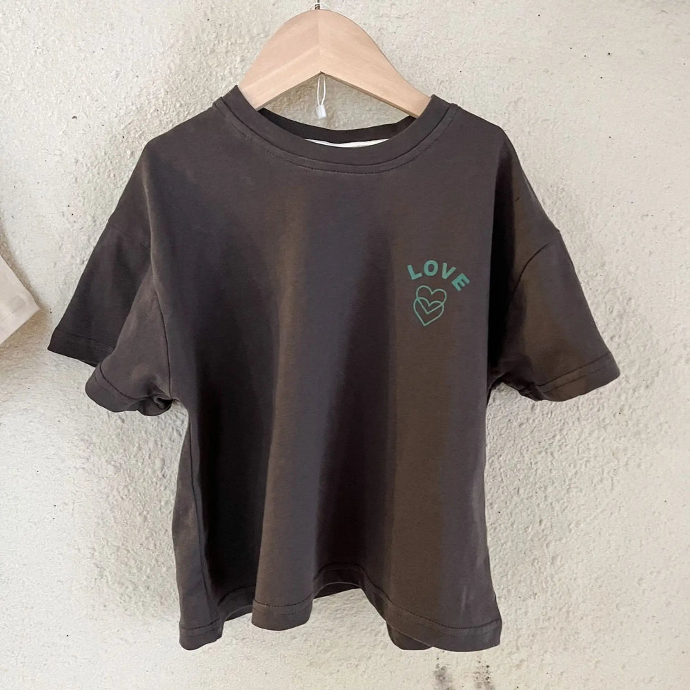 Oversized T-shirt – CozyLove Unisex, Grijs/Beige, Katoen, Maat 0-8 jaar