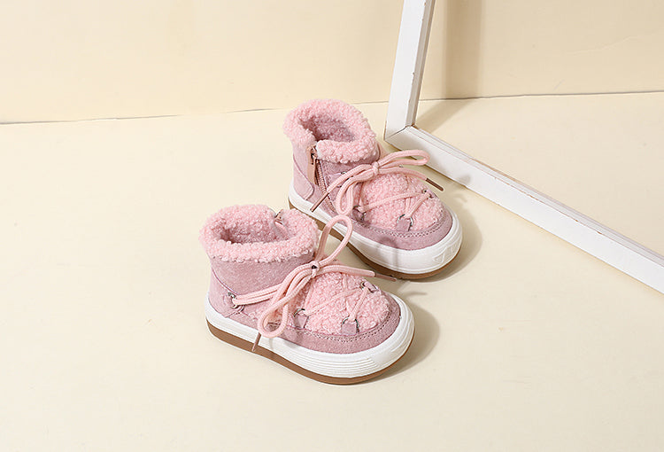 Winterlaarzen - Bama Meisjes, Zwart/Beige/Roze, Suède, Maat 15-30-More For Mini