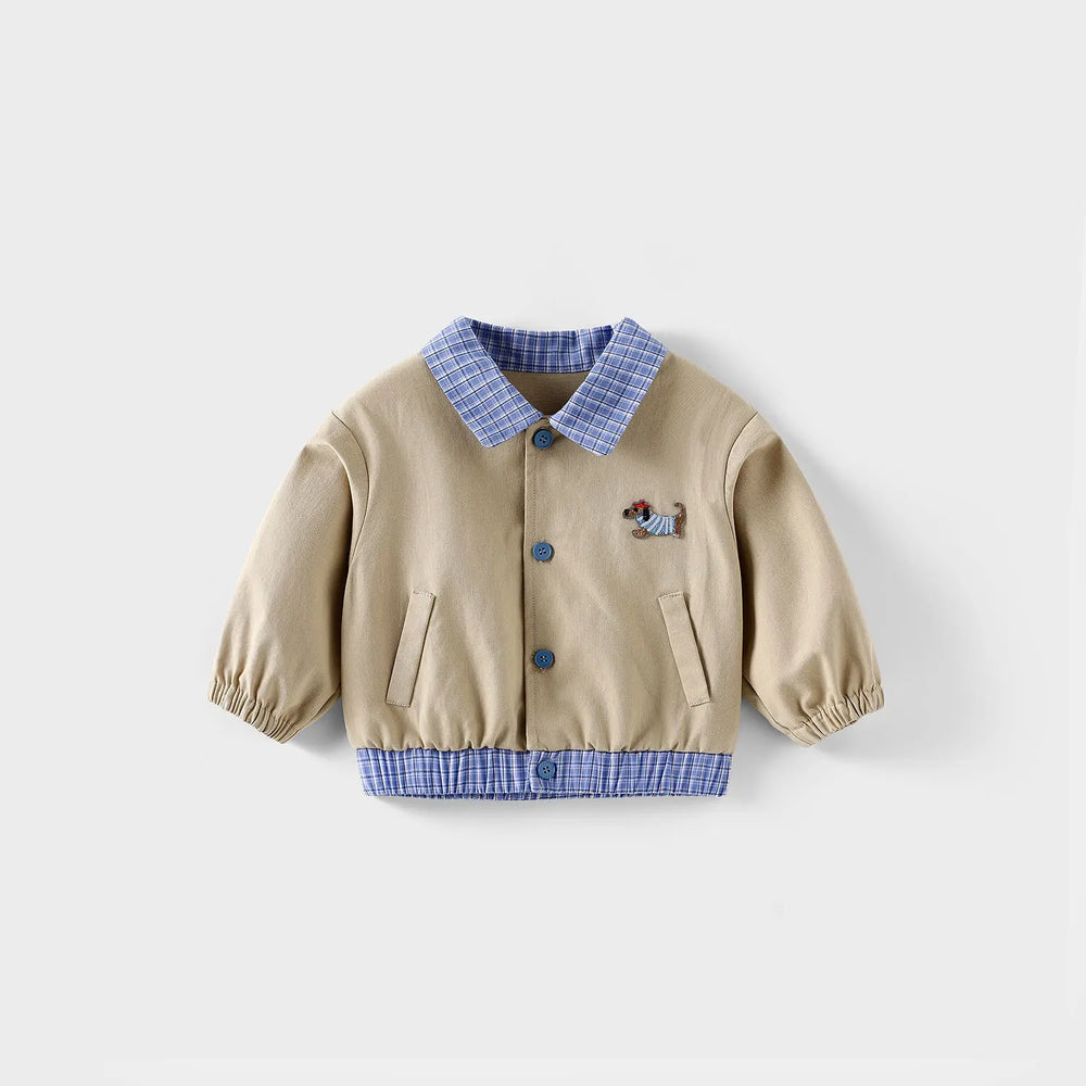 Casual Baby & Peuter Baseball Jasje – Herfst, Patchwork & Borduursels, Unisex