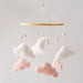 Babymobiel met Wolken - Droomwolk Unisex, Bruin/Roze, Katoen, 45 cm hoog x 23 cm breed-More For Mini