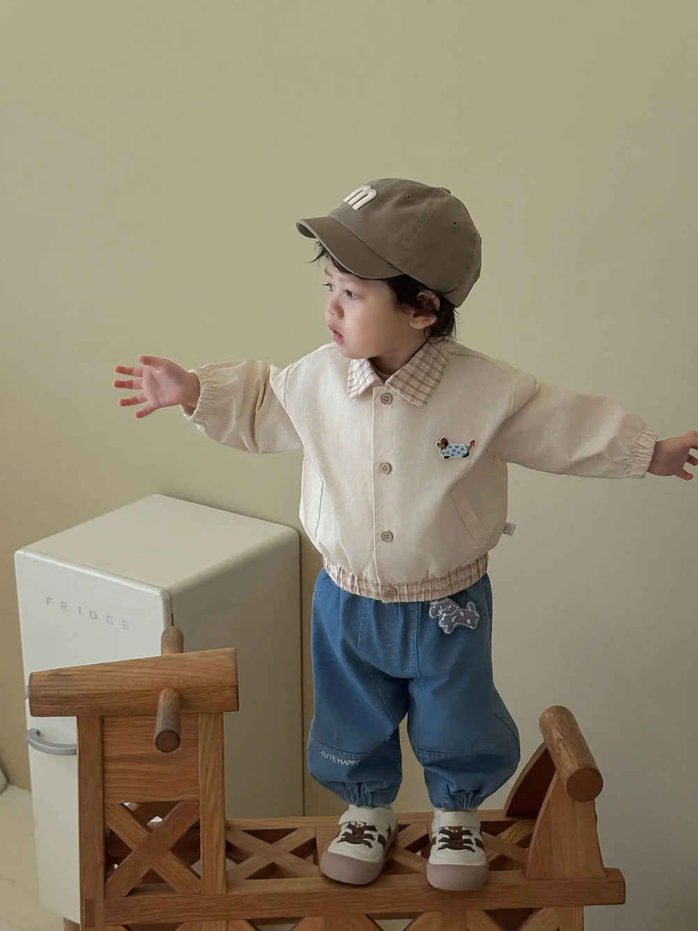 Casual Baby & Peuter Baseball Jasje – Herfst, Patchwork & Borduursels, Unisex