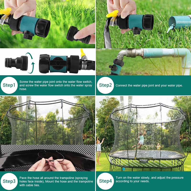 Trampoline Sproeier – Waternevel 12m