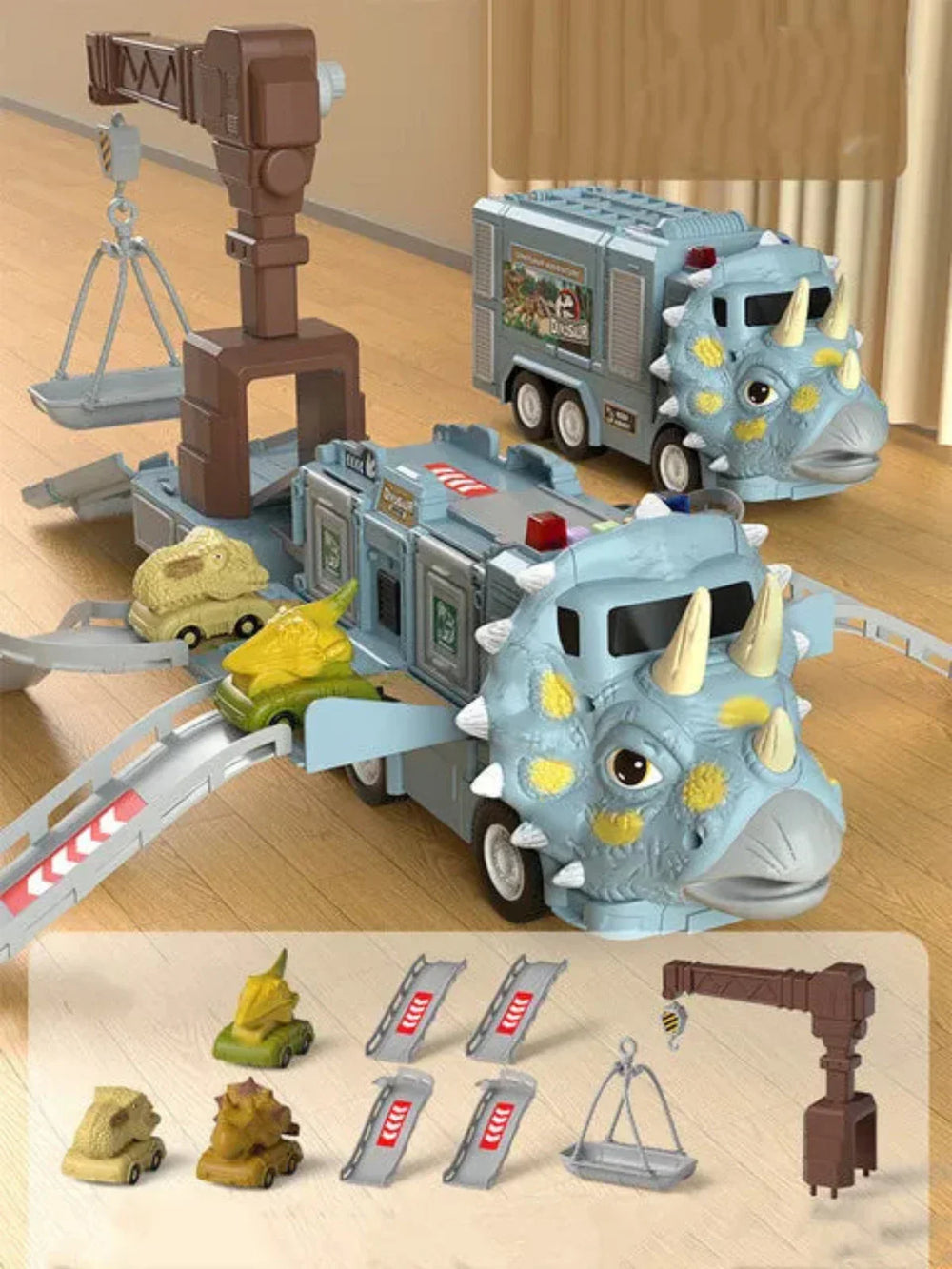 Transformeerbare Dino Truck – 2-in-1 Speelset met Licht & Geluid (3+)