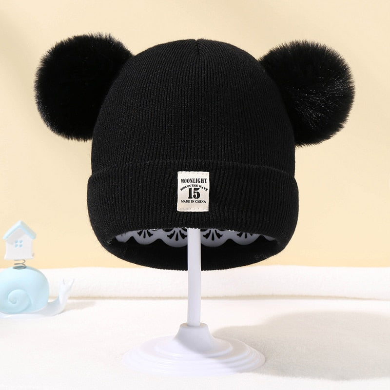 FrostLoom Warme Baby Muts met Pom – Zachte Wintermuts voor Kinderen van 0–3 Jaar