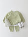 Set met Broek en Trui van Wafel - Porto-Novo Unisex, Blauw/Roze/Grijs/Groen/Geel, Katoen, Maat 0-3 Jaar-More For Mini