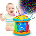 Montessori Tummy Tijd Projector – Oceaan Wereld Projectie, Zintuiglijke Stimulatie, BPA-vrij, Draagbaar, Kalmerende Muziek & Natuurgeluiden-More For Mini